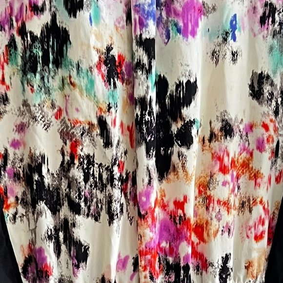 PARKER Alfie Combo Silk Artsy Long Sleeve Spring Mini Dress in Oasis Size Small - Picture 5 of 11